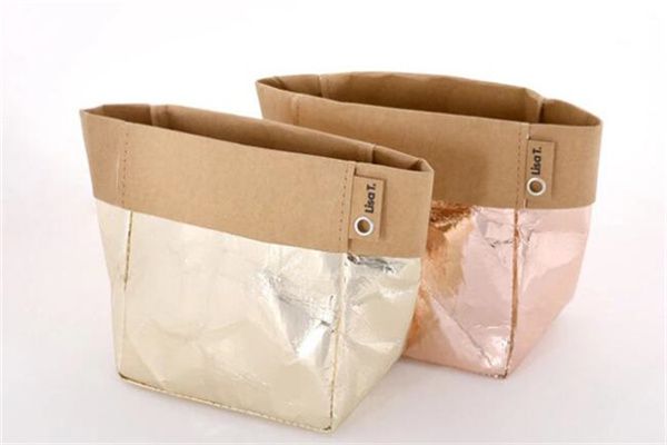 washable kraft paper make up bag MZK08305