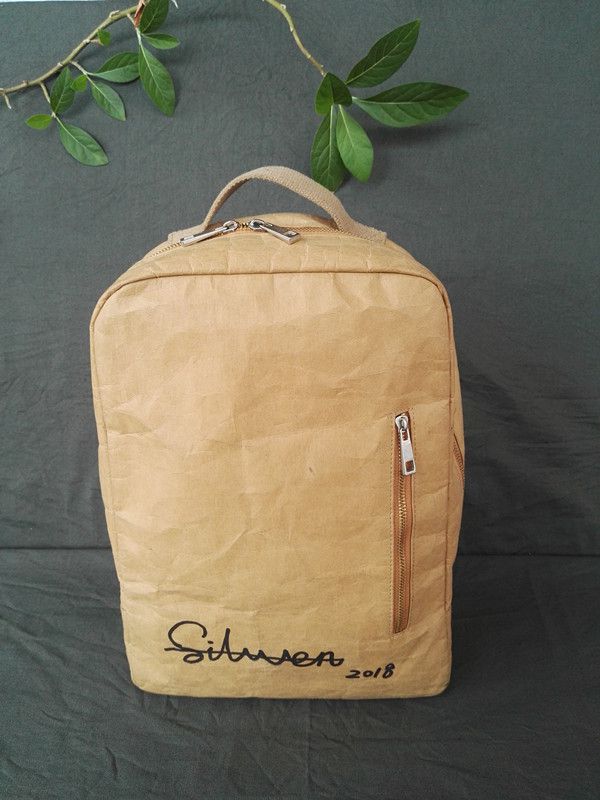 washable kraft paper backpack MZK02007