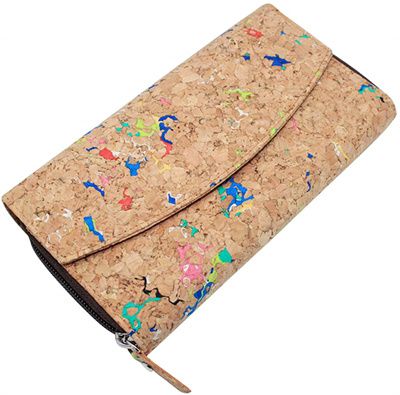 vegan cork zipper wallet MZC08120